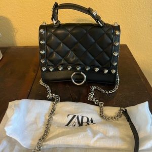 Zara Mini Quilted Studded City Bag